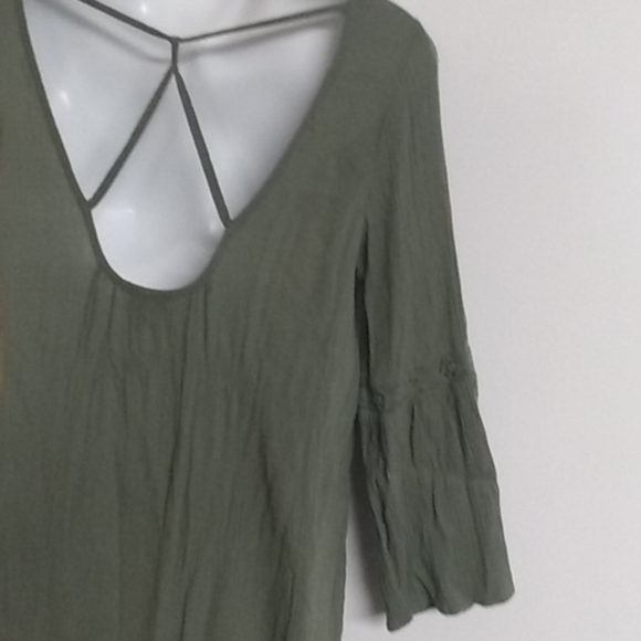 Mini Olive Green Gauze Style Dress Aeropostale - Picture 5 of 14